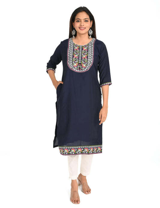 ONVIEW | 1242 | BOUTIQUE WORK SIDE OPEN KURTIS - (DARK BLUE)
