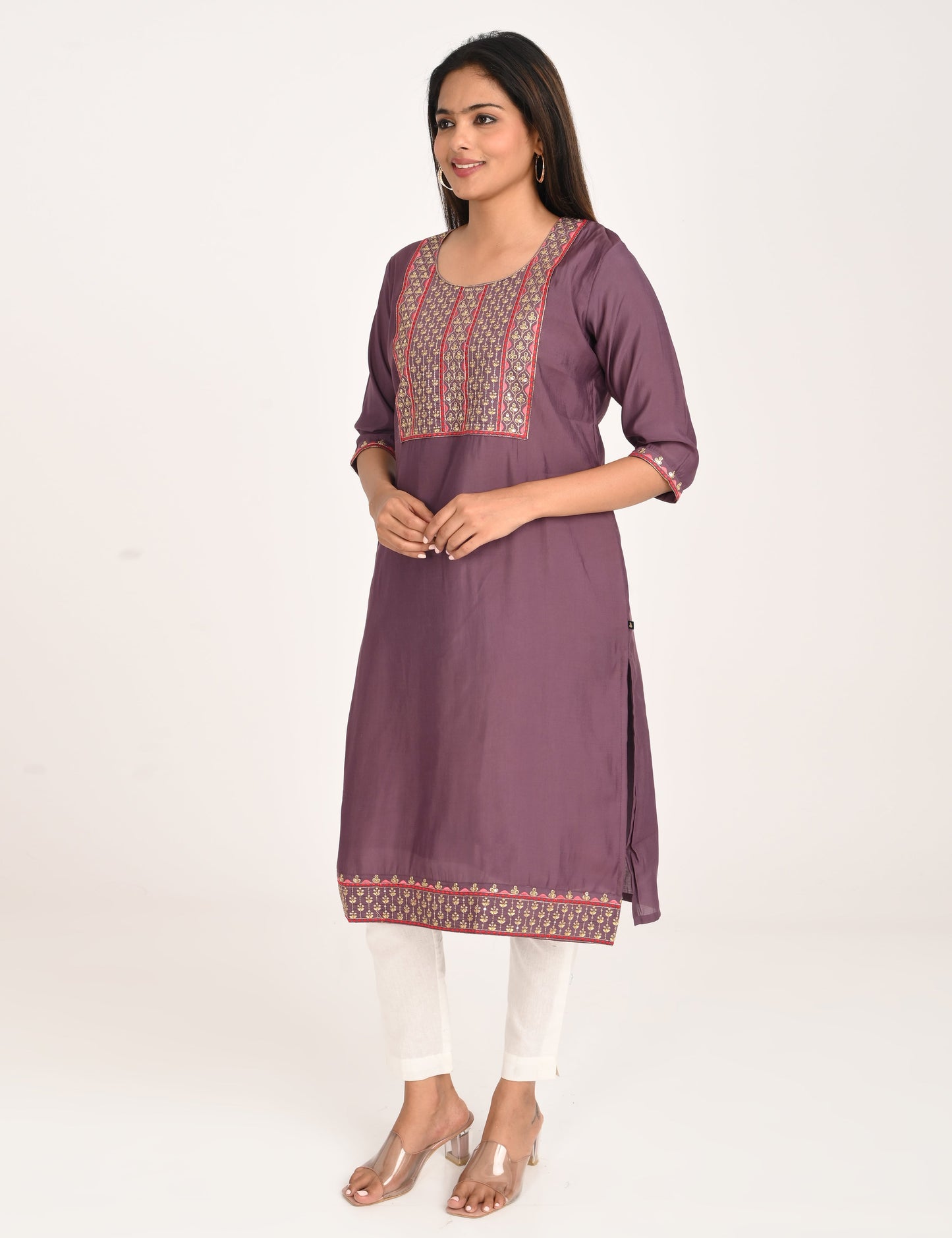 ONVIEW | 1431 | BOUTIQUE WORK SIDE OPEN KURTIS - (PURPLE)