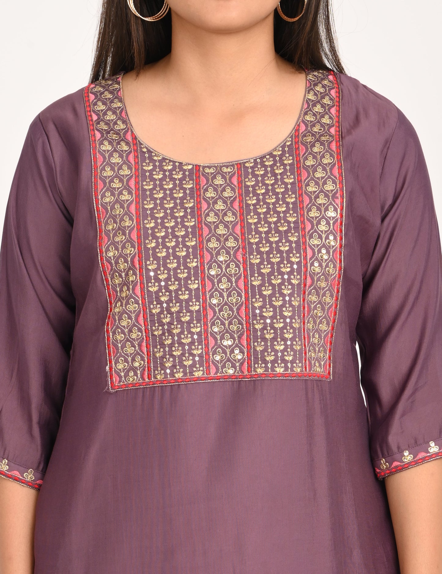 ONVIEW | 1431 | BOUTIQUE WORK SIDE OPEN KURTIS - (PURPLE)