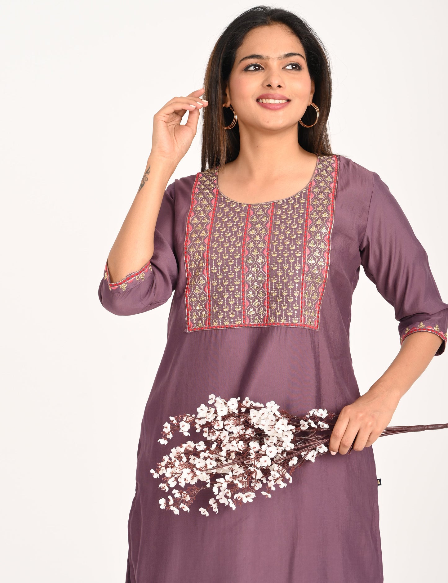 ONVIEW | 1431 | BOUTIQUE WORK SIDE OPEN KURTIS - (PURPLE)