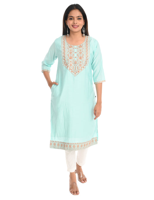 ONVIEW | 1432 | BOUTIQUE WORK SIDE OPEN KURTIS - (SKY BLUE)