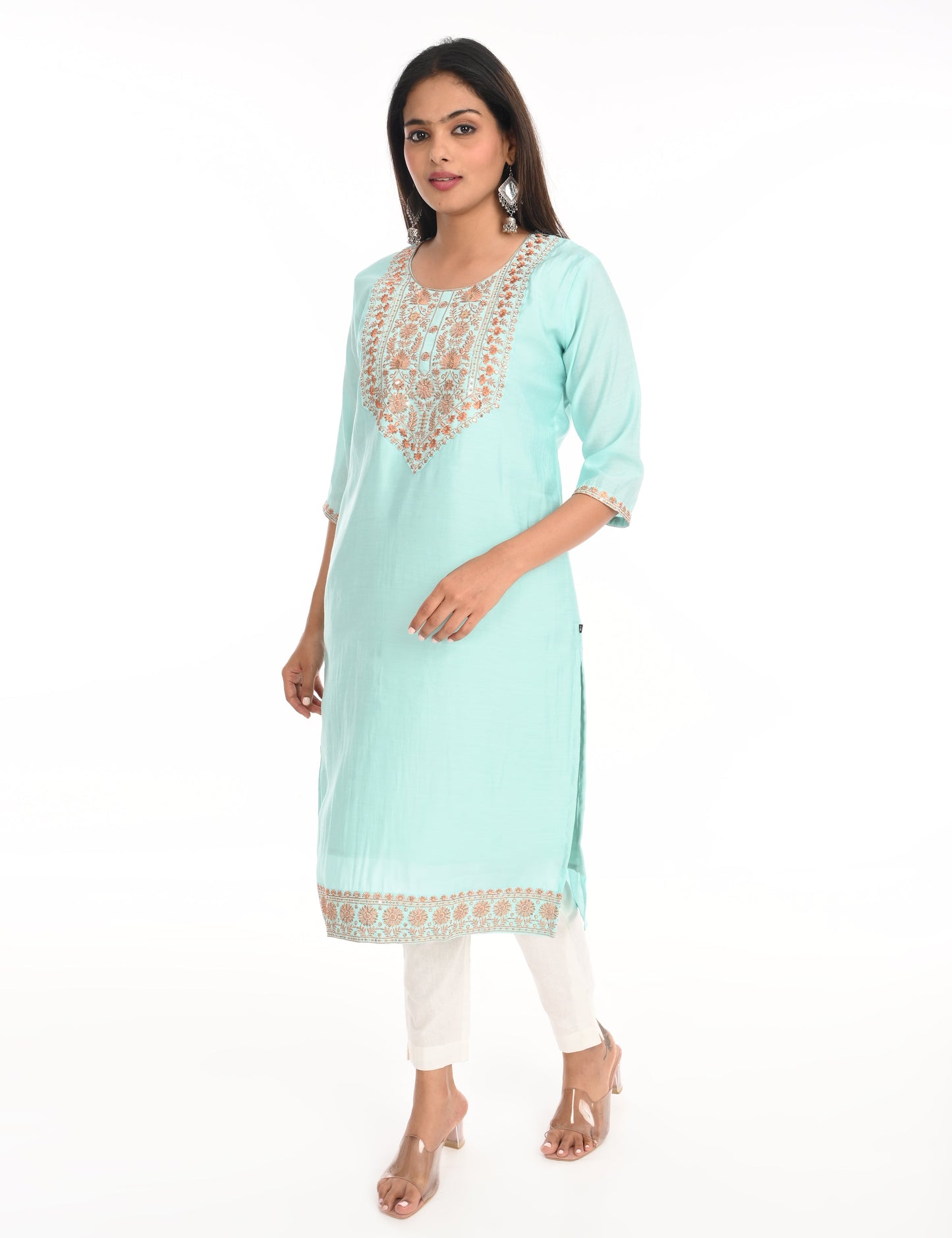ONVIEW | 1432 | BOUTIQUE WORK SIDE OPEN KURTIS - (SKY BLUE)