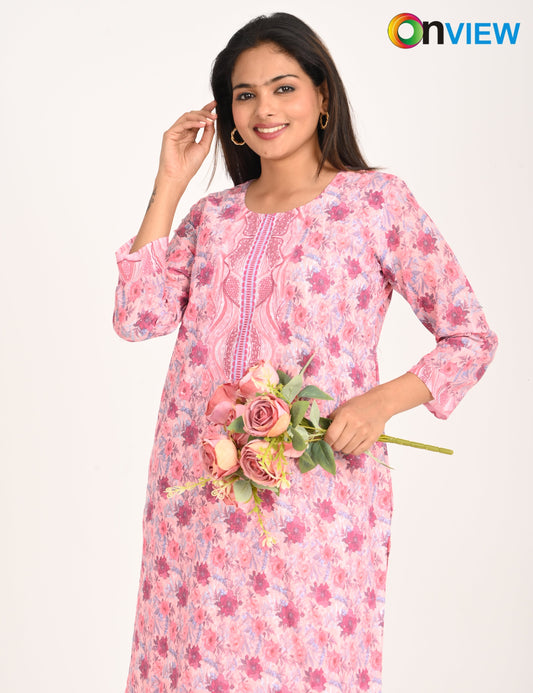 ONVIEW | 510 | COTTON CHIKANKARI WORK WITH DIGITAL PRINT