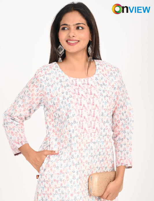 ONVIEW | 993 | COTTON CHIKANKARI WORK WITH DIGITAL PRINT