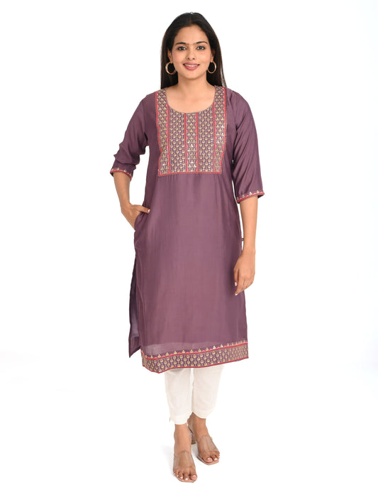 ONVIEW | 1431 | BOUTIQUE WORK SIDE OPEN KURTIS - (PURPLE)